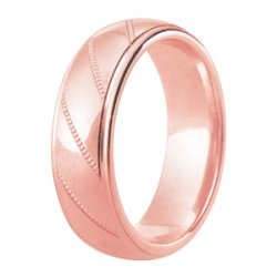 Cari 14ct Rose Gold Light Court Diamond Cut Wedding Ring