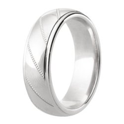 Cari Platinum Light Court Diamond Cut Wedding Ring