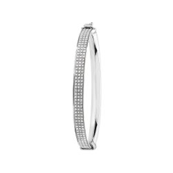 Silver Babies' Moondust Hinged Bangle 