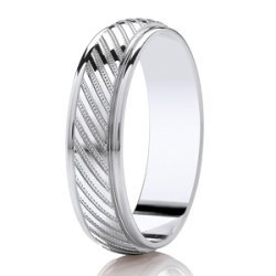 Amorra Platinum Light Court Diamond Cut Wedding Ring