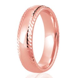 Luna 14ct Rose Gold Light Court Diamond Cut Wedding Ring
