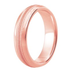 Nova 14ct Rose Gold Light Court Diamond Cut Wedding Ring
