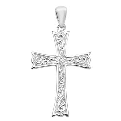 Silver Engraved Cross Pendant 