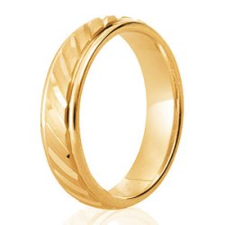 Astra 9ct Yellow Gold Medium Court Diamond Cut Wedding Ring