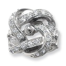 Silver Gents' Heavy Knot Cz Ring 