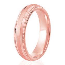 Elsie 14ct Rose Gold Light Court Diamond Cut Wedding Ring