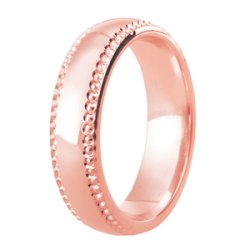 Osiris 14ct Rose Gold Light Court Diamond Cut Wedding Ring