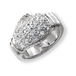Silver Gents' Boxing Glove Cz Ring 