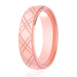 Bria 14ct Rose Gold Light Court Diamond Cut Wedding Ring