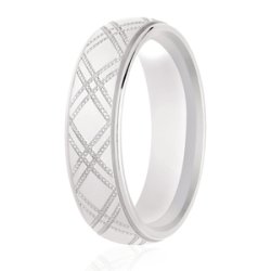 Bria Platinum Light Court Diamond Cut Wedding Ring