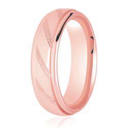 Milana 14ct Rose Gold Light Court Diamond Cut Wedding Ring