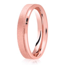 Darya 14ct Rose Gold Light Flat Court Diamond Cut Wedding Ring
