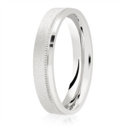 Darya Platinum Light Flat Court Diamond Cut Wedding Ring