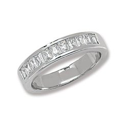 Silver Baguette Cz Eternity Ring 