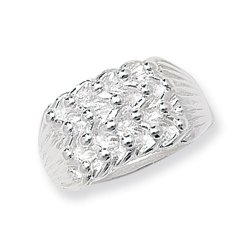 Silver Gents' 4 Row Keeper Ring 