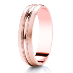 Eleana 14ct Rose Gold Light Court Diamond Cut Wedding Ring