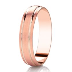 Luciana 14ct Rose Gold Light Court Diamond Cut Wedding Ring