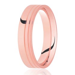 Niamh 14ct Rose Gold Light Flat Court Diamond Cut Wedding Ring