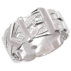 Silver Gents' Buckle Ring 