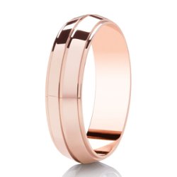 Elodie 14ct Rose Gold Light Court Diamond Cut Wedding Ring