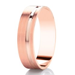 Lilou 14ct Rose Gold Light Flat Court Diamond Cut Wedding Ring