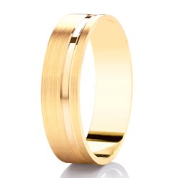 Lilou 9ct Yellow Gold Medium Flat Court Diamond Cut Wedding Ring