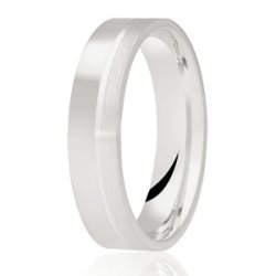 Amelie Platinum Light Flat Court Diamond Cut Wedding Ring