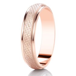Chloe 14ct Rose Gold Light Court Diamond Cut Wedding Ring