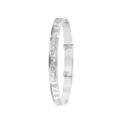 Silver Babies' Diamond Cut Expandable Bangle 