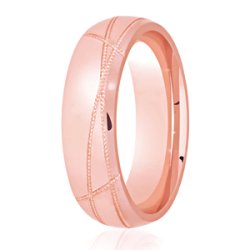 Romilly 14ct Rose Gold Light Court Diamond Cut Wedding Ring