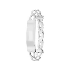 Silver Babies' Crossover Expandable Id Bangle 