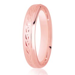 Blaire 14ct Rose Gold Light Court Diamond Cut Wedding Ring