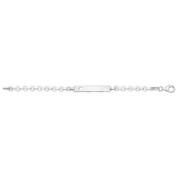 Silver Babies' Trace Cut Out Heart Id Bracelet 