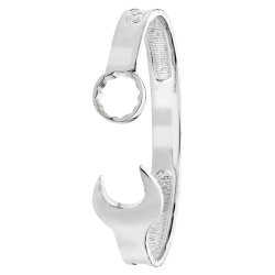 Silver Cz Spanner Bangle 