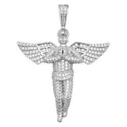 Silver Cz Angel Pendant 