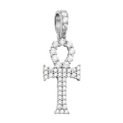 Silver Cz Egyptian Cross Pendant 