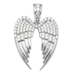 Silver Cz Wings Pendant 