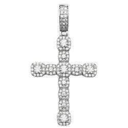 Silver Cz Cross Pendant 