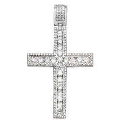 Silver Cz Cross Pendant 
