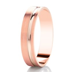 Eliza 14ct Rose Gold Light Flat Court Diamond Cut Wedding Ring