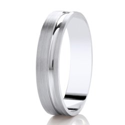 Eliza Platinum Light Flat Court Diamond Cut Wedding Ring