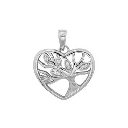 Silver Tree Of Life Cz Pendant 