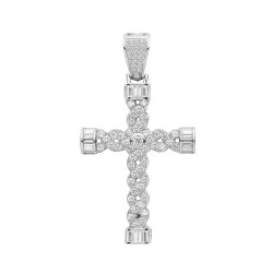 Silver Cz Cross Pendant 