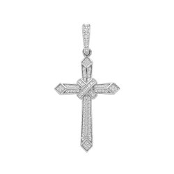 Silver Cz Cross Pendant 