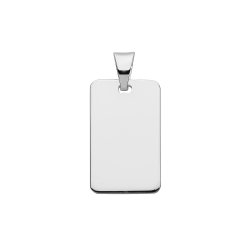 Silver Rectangular Tag Pendant 