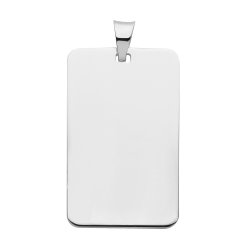 Silver Rectangular Tag Pendant 