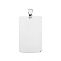 Silver Rectangular Tag Pendant 