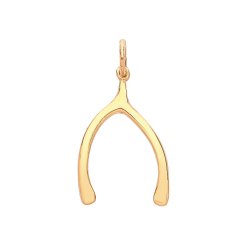 Silver Gold Plated Wishbone Pendant 