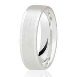 Arielle Platinum Light Flat Court Diamond Cut Wedding Ring