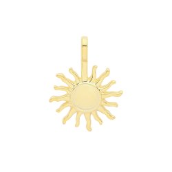 Silver Yellow Gold Plated Sun Pendant 